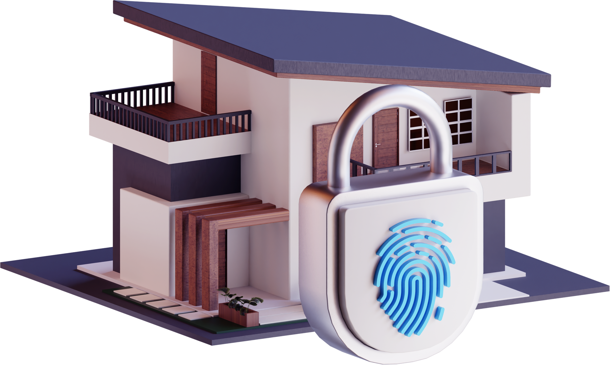 3d smart home security lock